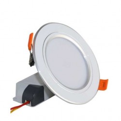 Đèn LED âm trần 9W Rạng Đông, khoét lỗ 110, vỏ nhôm đúc - (Viền bạc) AT10L 110/9W (S)