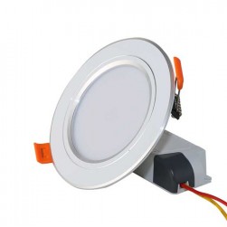 Đèn LED âm trần 7W Rạng Đông, khoét lỗ 90, vỏ nhôm đúc - (Viền bạc)